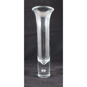 Crown Corning Art Glass Horizon Bud Vase Bubble Base Clear Flute 8” Australia